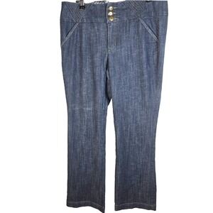 VTG Y2K One 5 One Jeans Womens 10 Blue Denim 3-Button Paisley Lined Bootcut